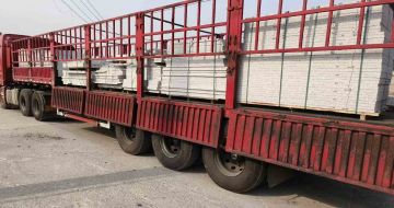 上海 白麻荔枝面外墙干挂，工厂装车日常