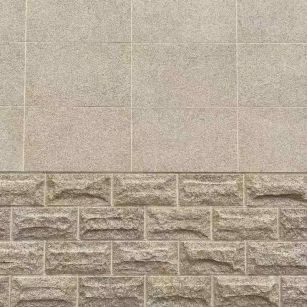 上海 黄金麻自然面蘑菇石配荔枝面干挂