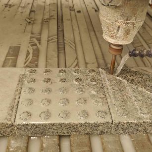 上海 芝麻白花岗岩石材盲人石、盲道石、盲点石