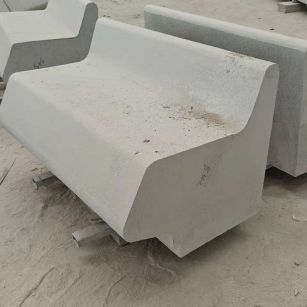 上海 芝麻白花岗岩异形坐凳，石凳