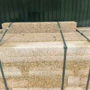 上海 黄金麻花岗岩石材机切面栏杆料半成品