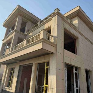 上海 黄金麻花岗岩石材荔枝面外墙干挂效果展示