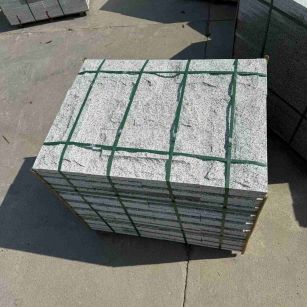 上海 白麻花岗岩石材自然面蘑菇石成品