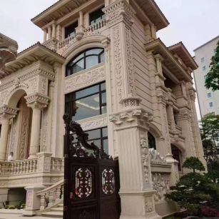 上海 黄金麻花岗岩别墅外墙干挂效果展示