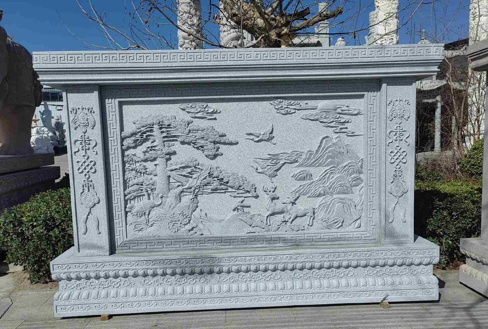 上海 芝麻白大型照壁，屏风，影壁