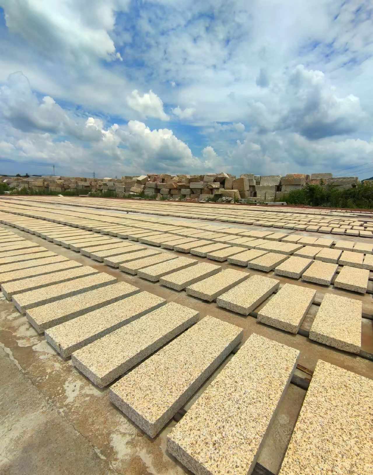 上海 黄金麻荔枝面花岗岩石材地铺石防护中