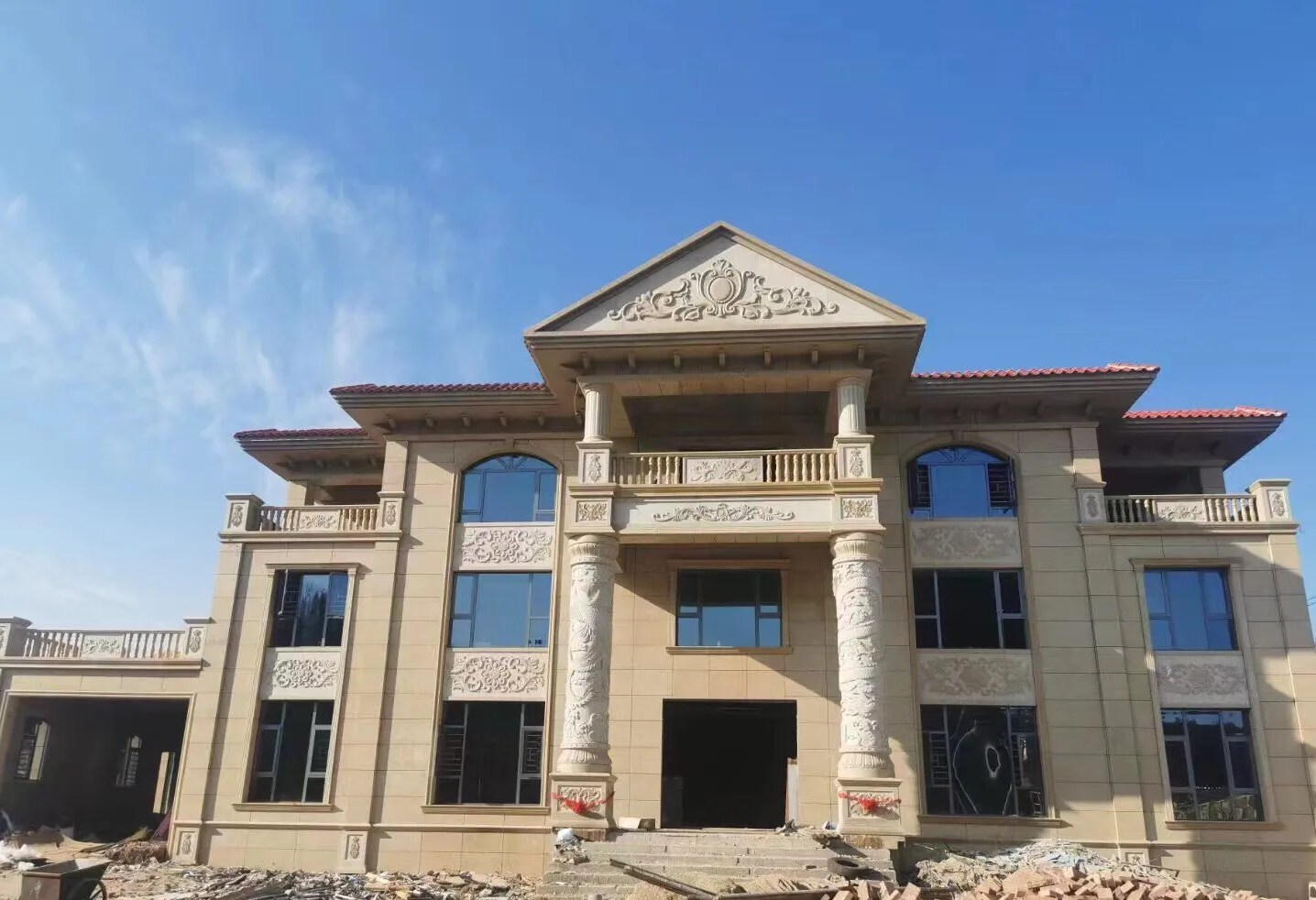 上海 黄金麻花岗岩别墅外墙干挂