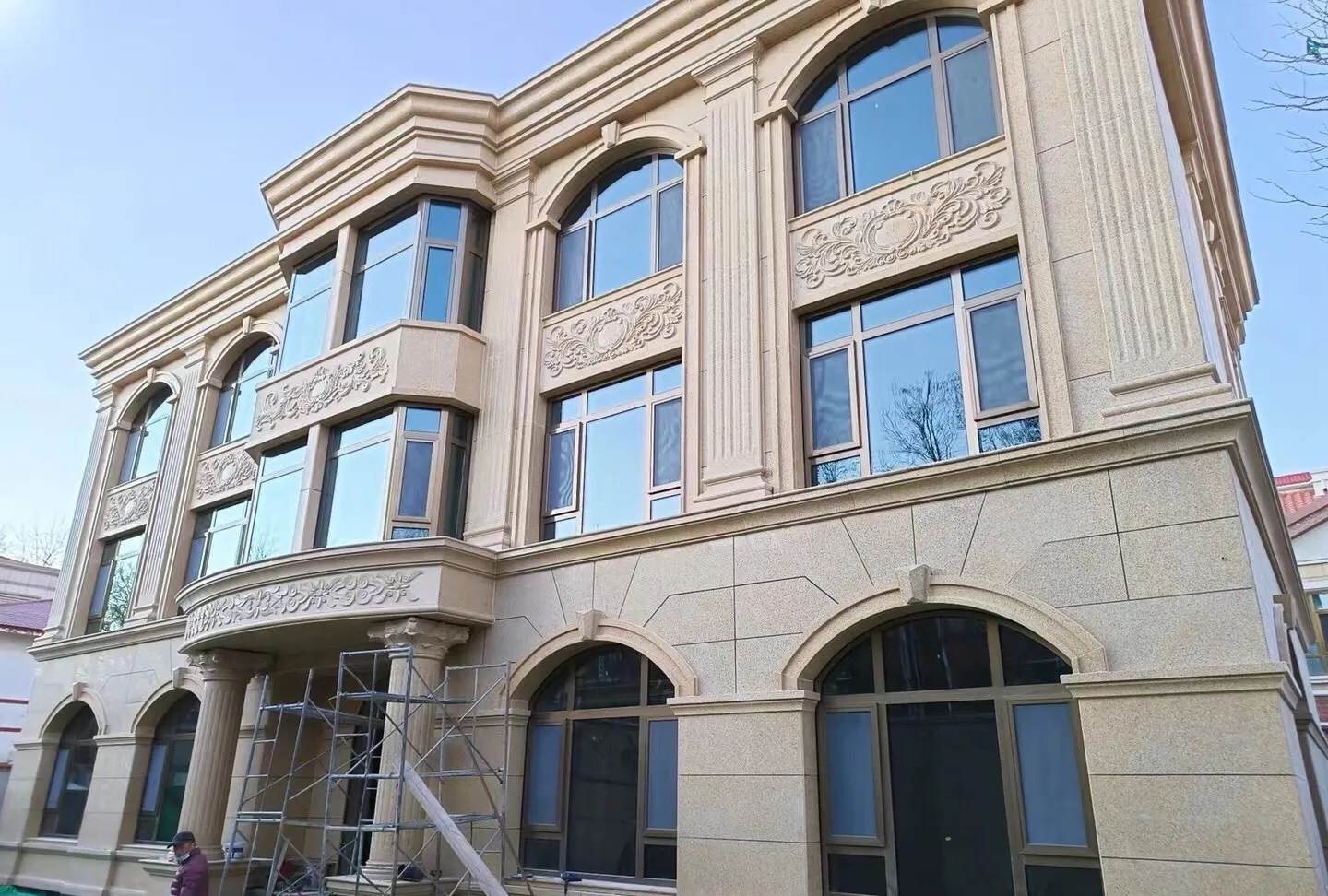 上海 黄金麻花岗岩别墅外墙干挂