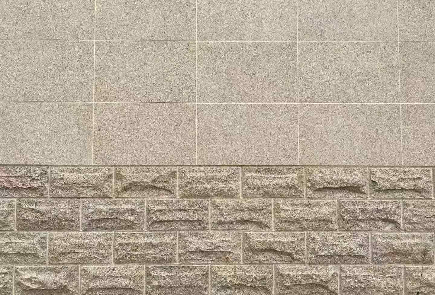 上海 黄金麻自然面蘑菇石配荔枝面干挂