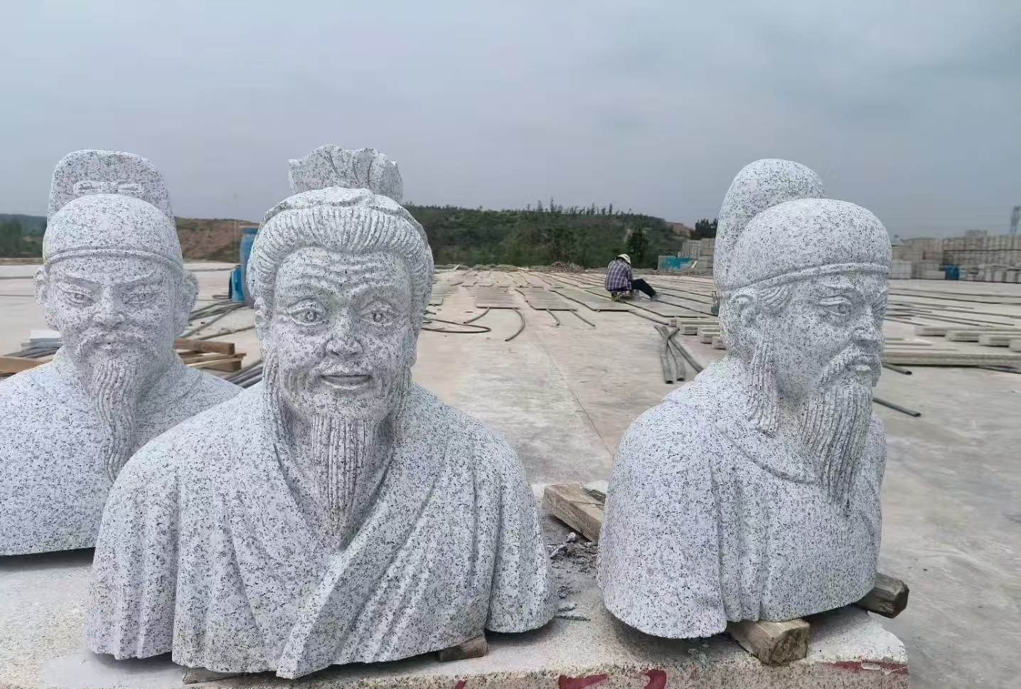 上海 白麻花岗岩石材人物立体雕刻