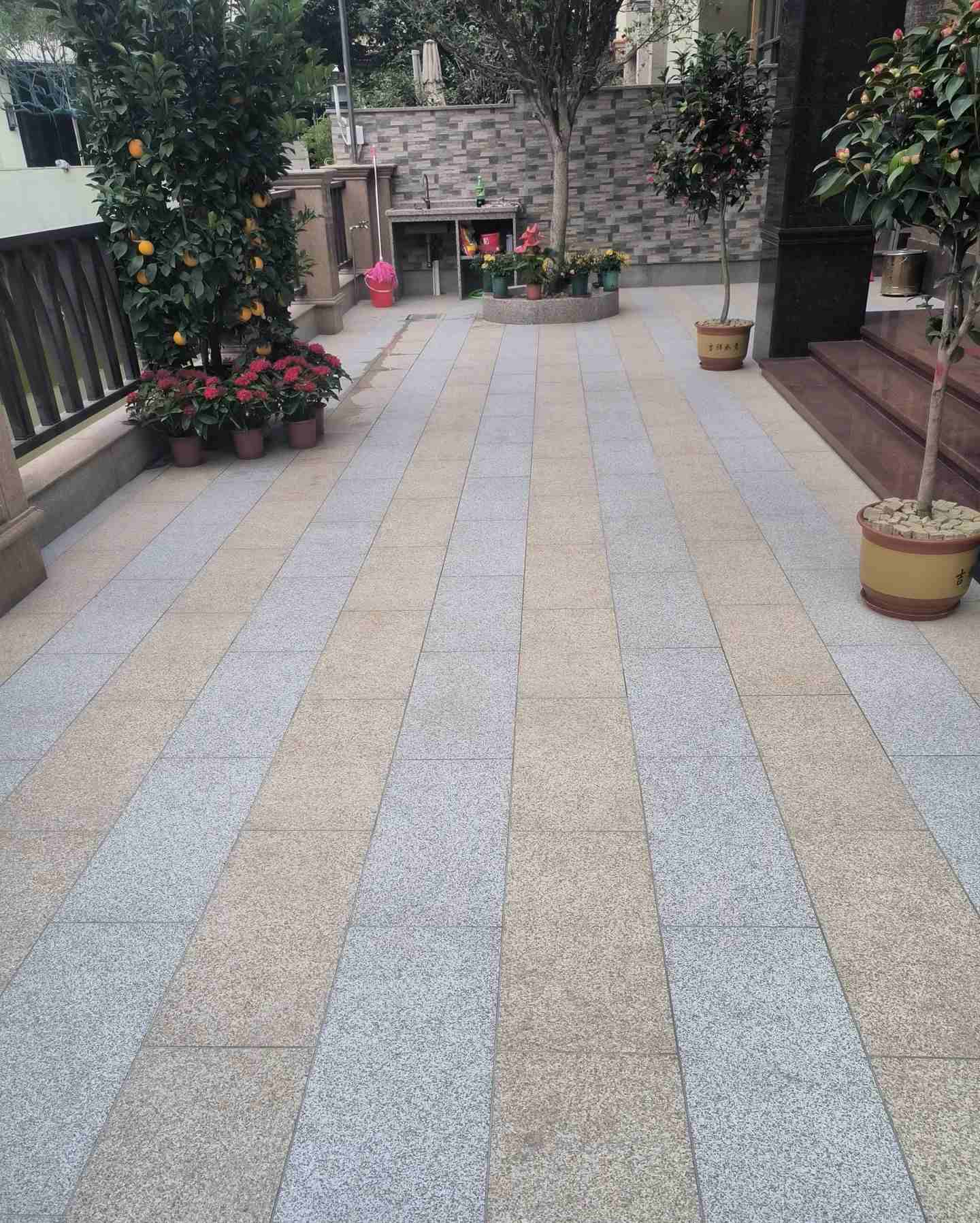 上海 黄金麻白麻荔枝面庭院铺装展示